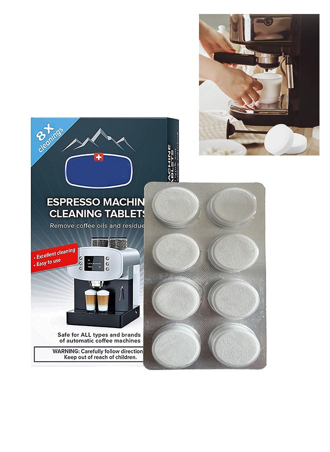 Generic - Machine Cleaning Tablet 8 Count Professional Espresso Machine Cleaner Descaling Tablets for Coffee Machines, Steam Ovens, Ovens, Ranges - Image 1
