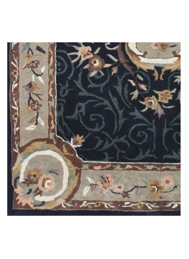 AURUM HOME AH011B Hand Tufted Area Traditional Carpet Interior Living Bedroom, Bedroom, Exhibition Area Cut Wool Pile, Rectangle  - Image 4