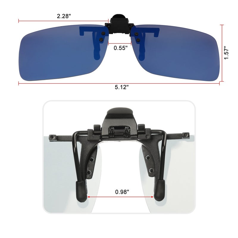 Hifot Clip on Sunglasses 2 Pack,Polarized Lens Fit Over Prescription Glasses,Flip up Rimless Sunglasses - Image 3