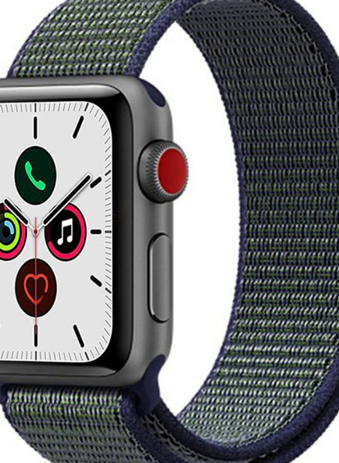 Alyashmac Solid Replacement Band For Apple Watch Series 5/4/3/2/1 Midnight Fog/Green - Image 2