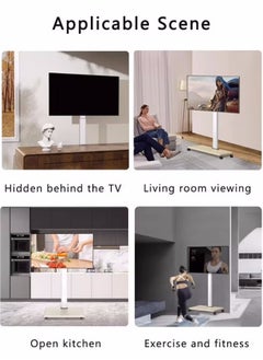 Mobile TV Stand with Wheels, Media Stand Tray，Rolling TV Cart for 26-70 inch Flat Curved Screen TVs up to 40kg, Floor TV Stand Trolley with Adjustable Height for Home Office - pzsku/Z73D40598253538E20B32Z/45/_/1739783236/6a3bbbcb-fa61-4acf-8dd0-0c744acf7bda