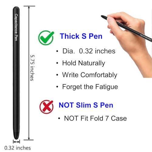 Qenw S Pen for Galaxy Z Fold 7 Supporting Both Internal External Screen Z Fold 7 S Pen Black - Image 3