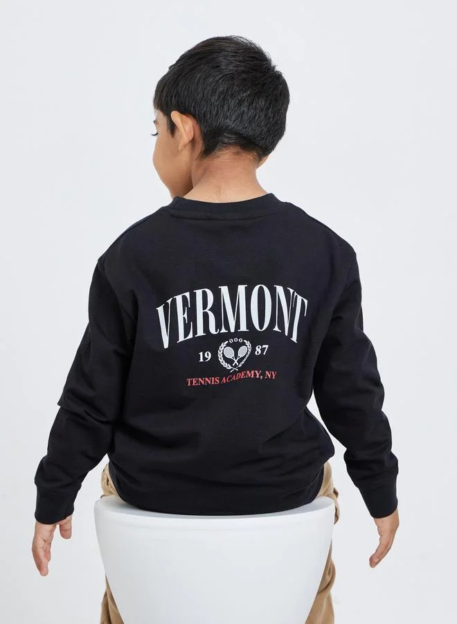 Styli Styli Boys Black Graphic Print Sweatshirt