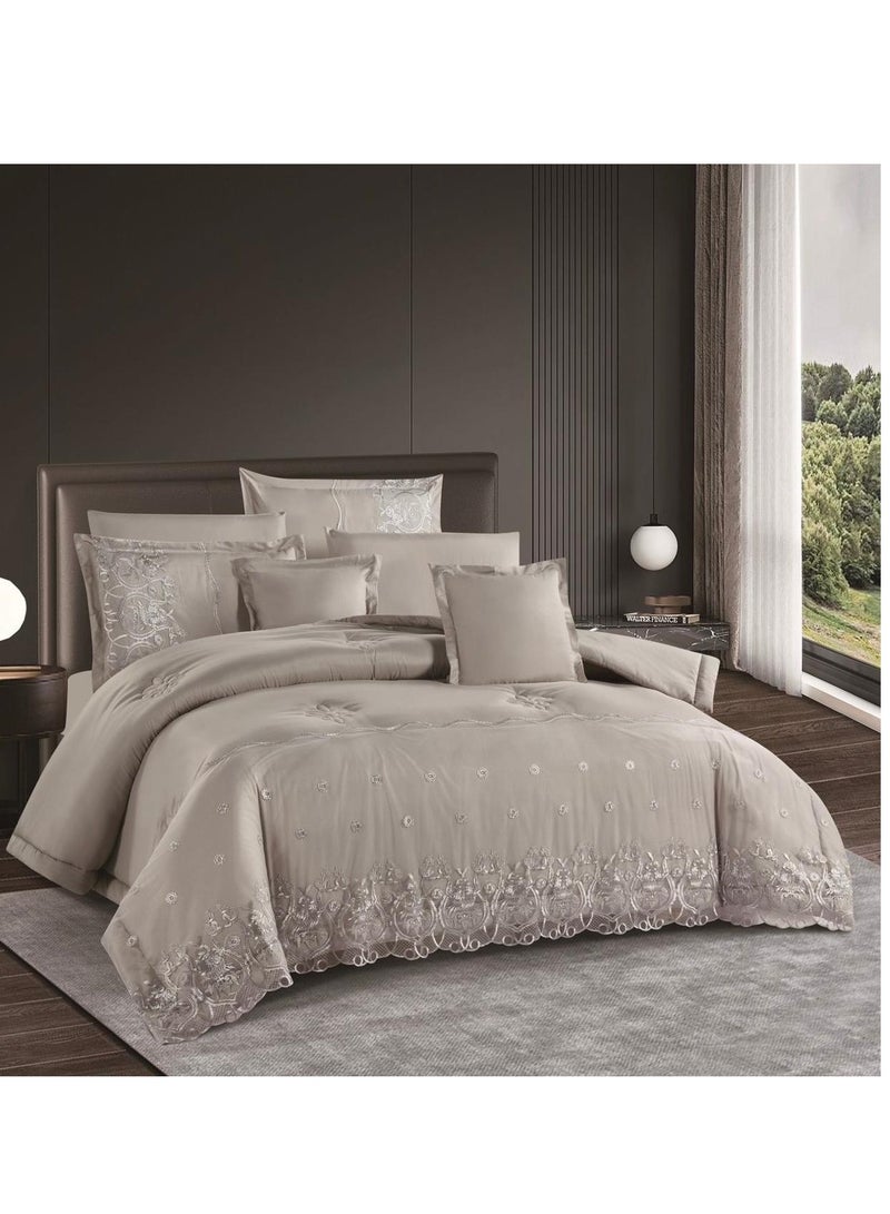 مفرش نفرين  طقم لحاف صيفي فاخر يضيف الجمال لديكور غرفتك  سرير 240*260