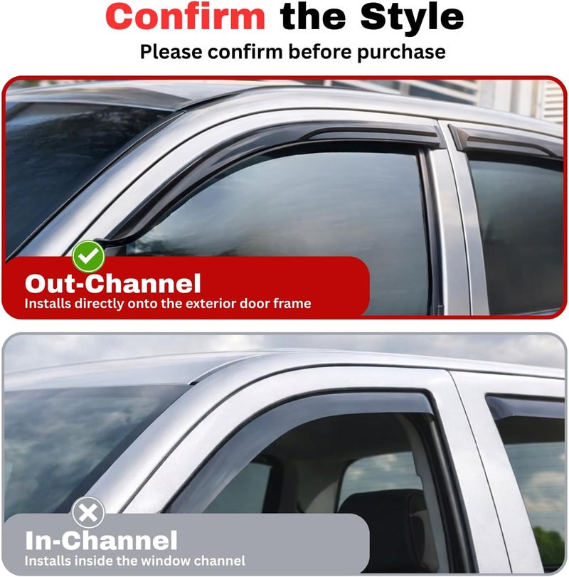 KPY Window Visor Rain Guards for Honda Civic Sedan 2006-2011 - Tape-On Style Deflectors - Image 3