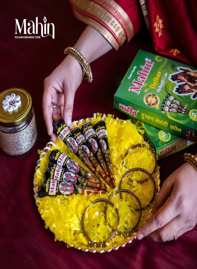 MAHIN Dulhan Mehandi Cone Pack, Export Quality Natural Henna Cones for Bridal and Festival Designs, Smooth Flow, Dark Stain, Ready to Use Mehndi for Weddings and Special Occasions (1 Box (12 Cone)) - Image 4