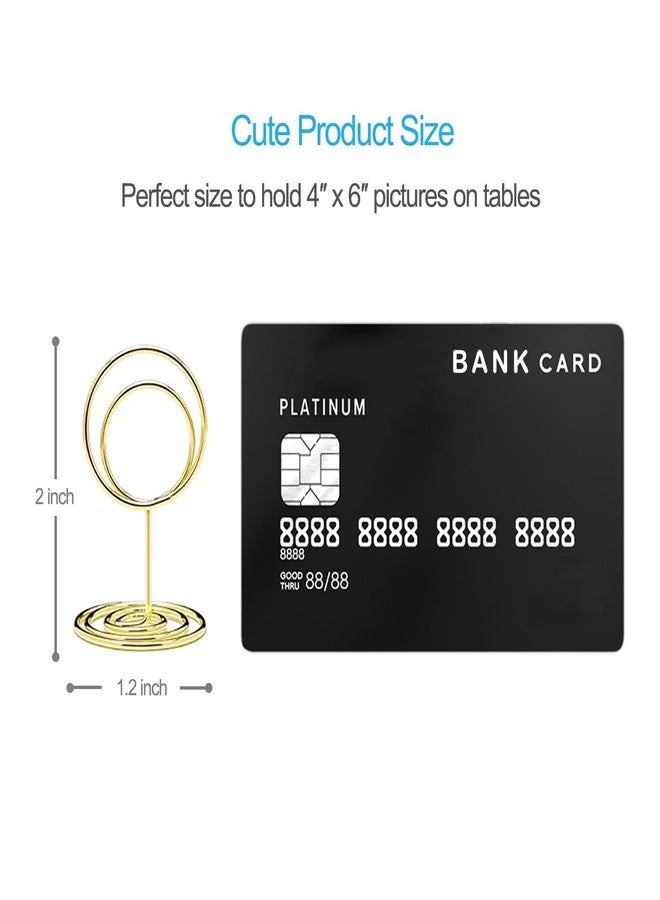 Jofefe 20pcs Mini Place Card Holders, Cute Table Number Holders, Small Size Table Card Holder Tables Number Stands, Wire Photo Picture Menu Clips for Wedding centerpieces, Anniversary Party (Gold) - Image 3