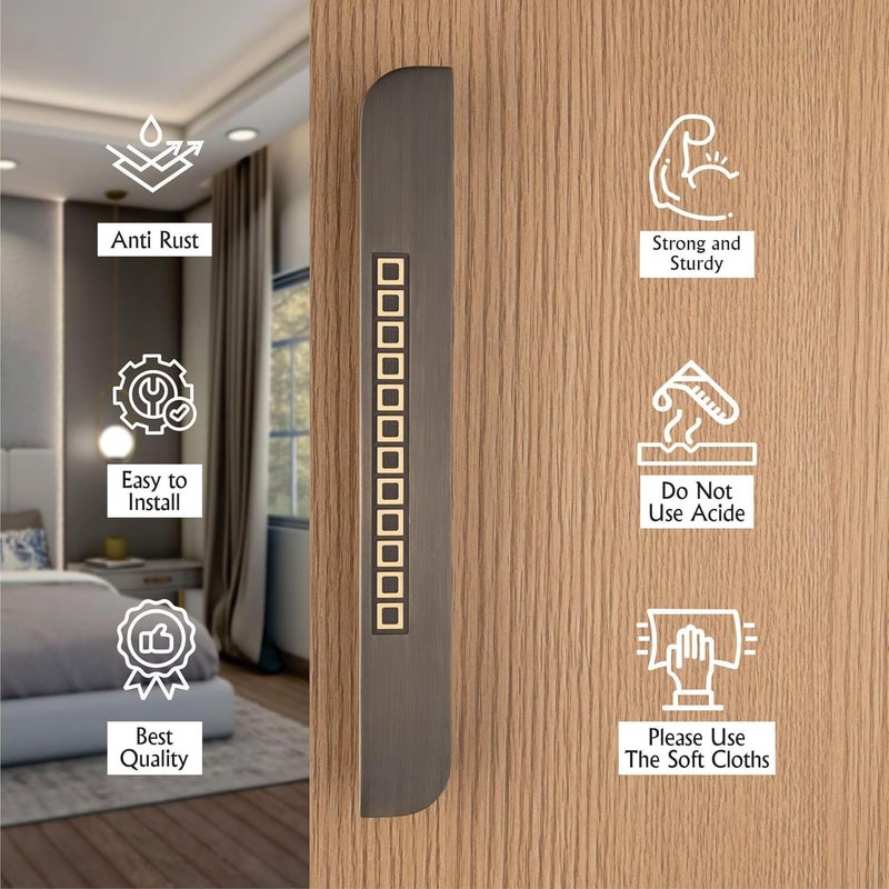 Compass 24" Brass Main Door Handle | Door Handles for Main Door | Pull Handles for All The Doors of House | Office | Hotels | PH-235 (Pack of 1, Antique Finish) - Image 4
