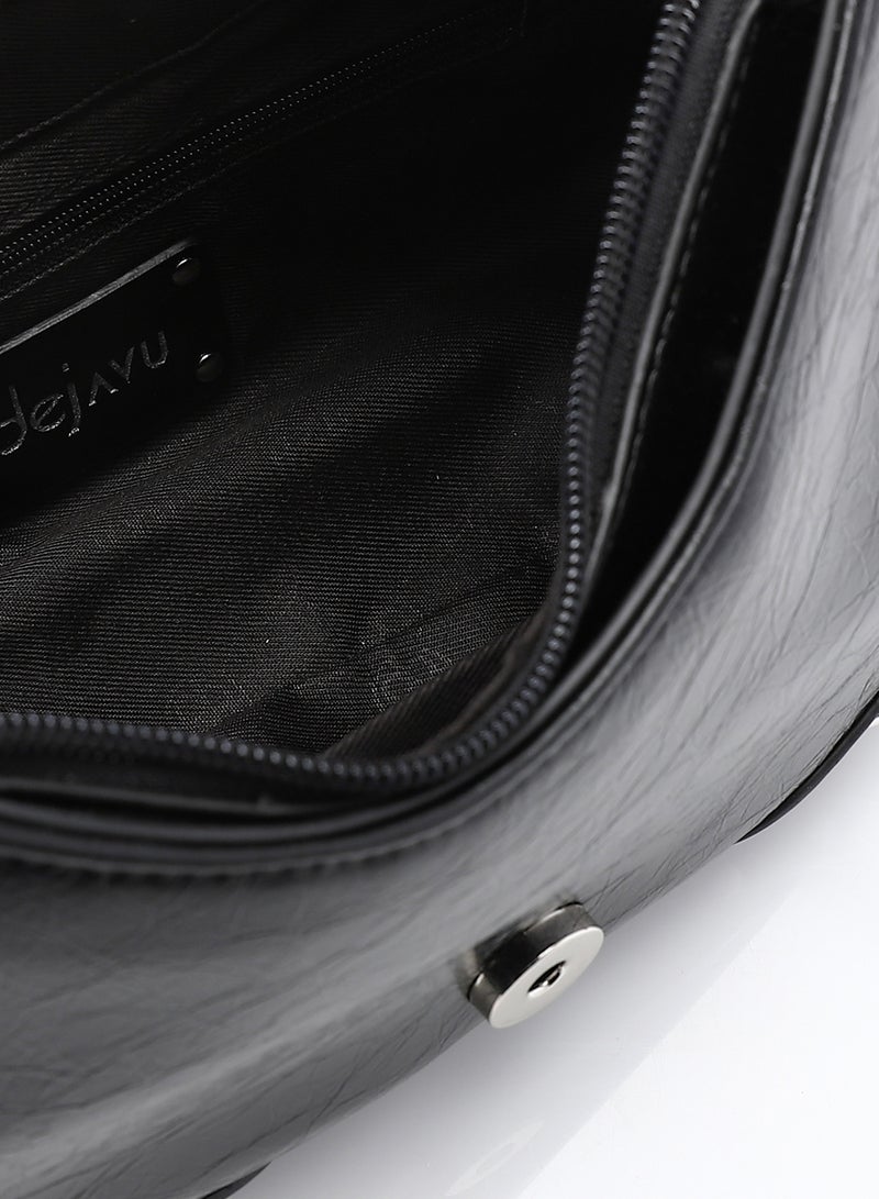 Dejavu Elegant Shoulder Bag-OYE-DJTX-004-Black - Image 4