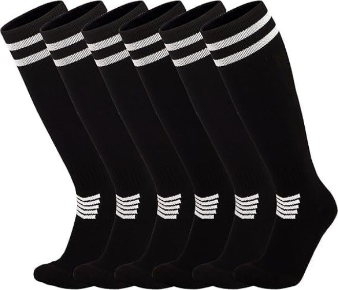 HZYH Kids Soccer Socks, Toddler Soccer Socks, Boys Girls Athletic Socks, Youth Knee High Socks, 4-12Years, 3 Paris - Image 1
