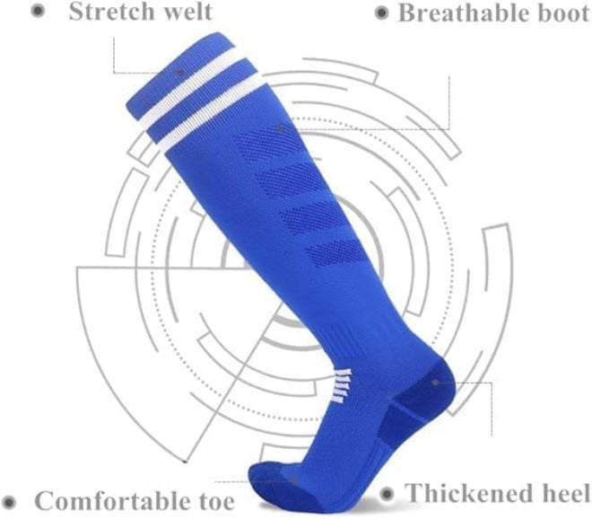HZYH Kids Soccer Socks, Toddler Soccer Socks, Boys Girls Athletic Socks, Youth Knee High Socks, 4-12Years, 3 Paris - Image 5