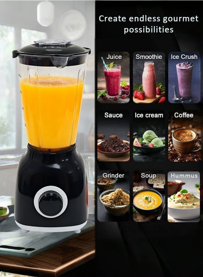 SLIVERS CRIEST Blender with Grinder Mills, 1.5L Jar, 1x 500ml Grinding Mills, Stainless Steel Blades, 2-Speed with Pulse Control, Perfect for Smoothies, Coffee, Herbs, and Spices, 1.5 L  Black 850W - Image 3