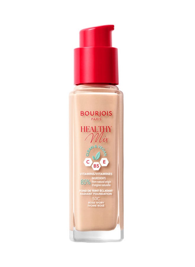 BOURJOIS PARIS - Healthy Mix Clean Foundation - 50C - Rose Ivory, 30ml - Image 1