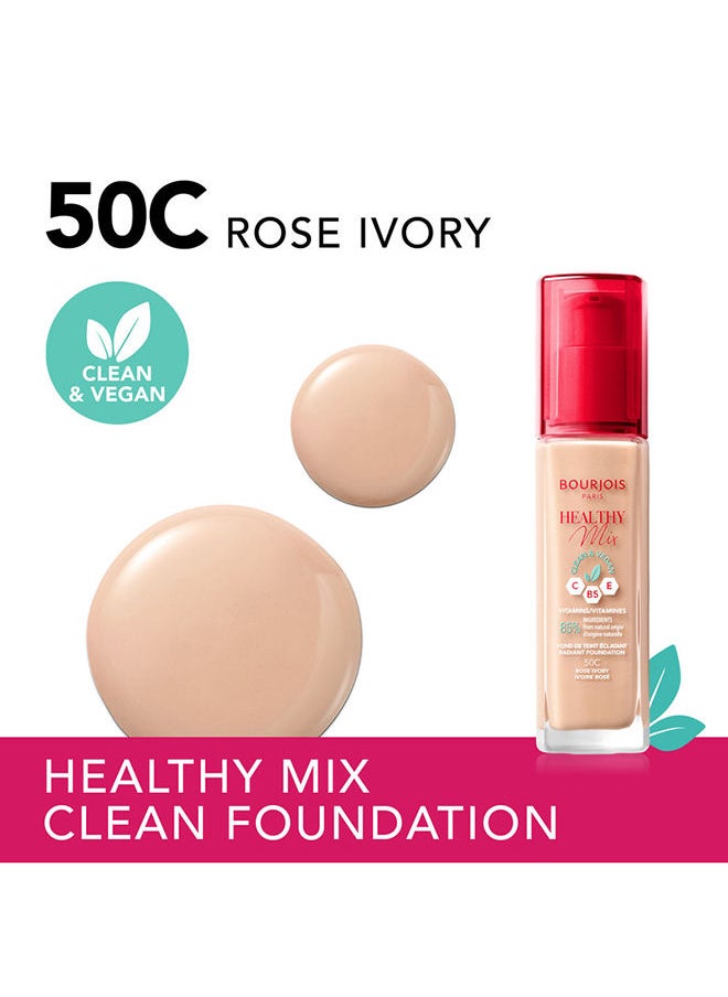 BOURJOIS PARIS - Healthy Mix Clean Foundation - 50C - Rose Ivory, 30ml - Image 1