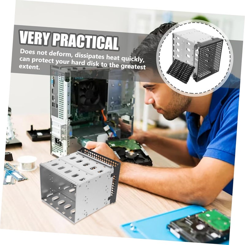 Uonlytech 1 Set Hard Drive Cage Bracket Multi Hard Disk Rack for Desktop with Easy Installation and Fine Workmanship - Image 5