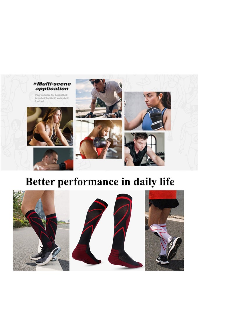 Generic - Compression Socks, 2 Pairs Knee High Compression Socks, Running Compression Stockings, 20-30 mmHg for Women & Men, for Nurse Pregnancy Medical Running Sports Travel L/XL - Image 1