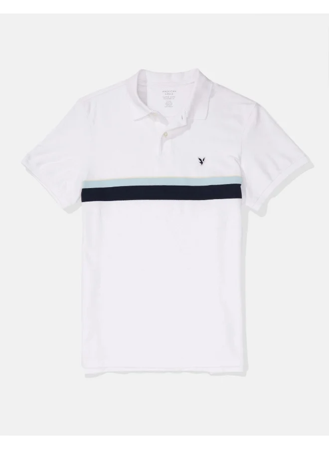 American Eagle Collered Logo Detail Polo Shirt