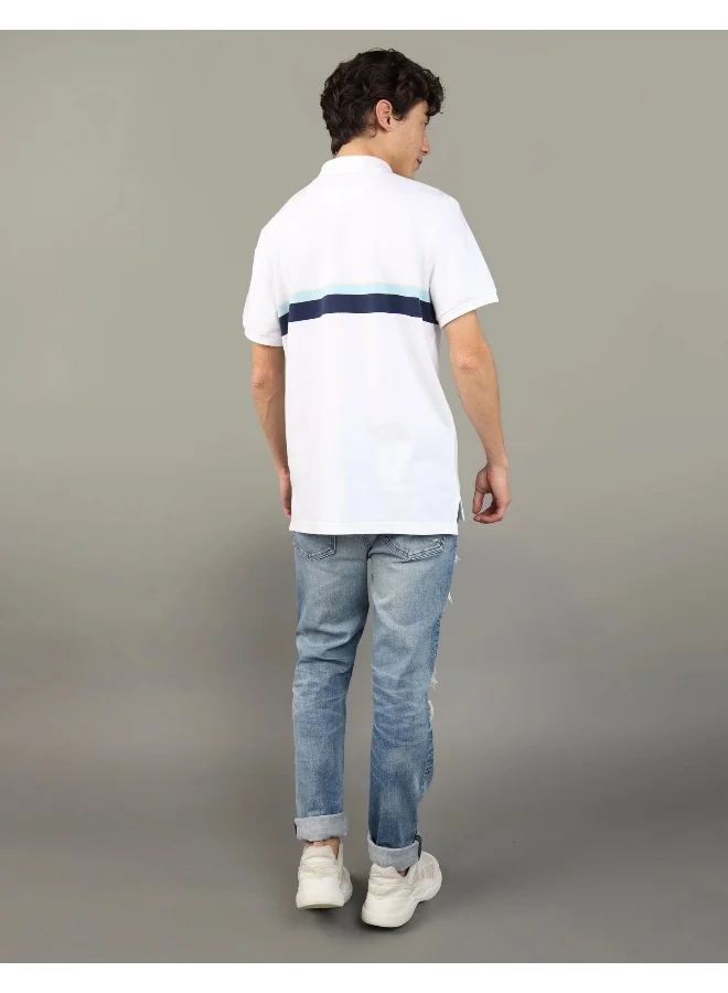 American Eagle Collered Logo Detail Polo Shirt
