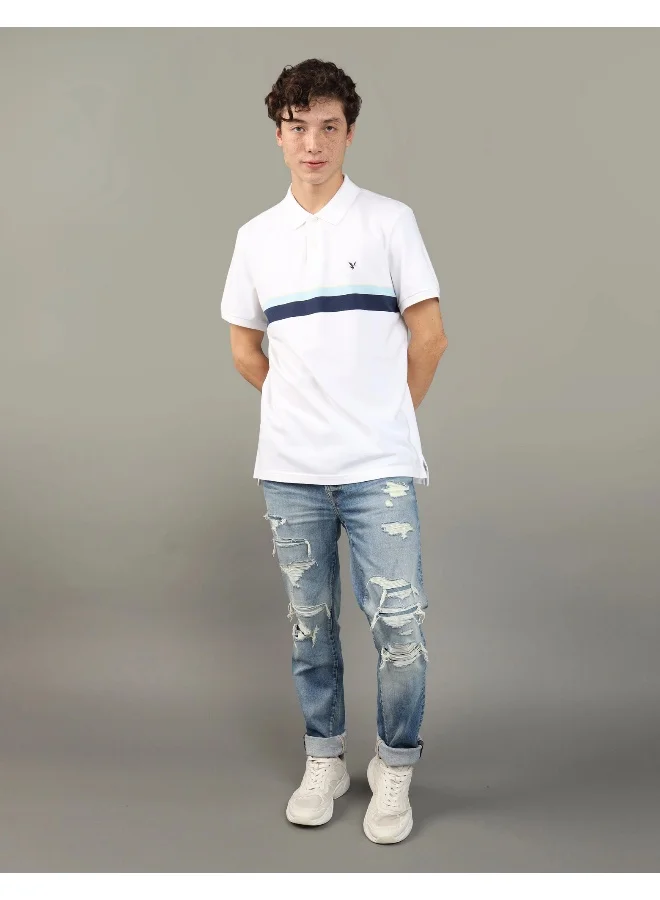 American Eagle Collered Logo Detail Polo Shirt