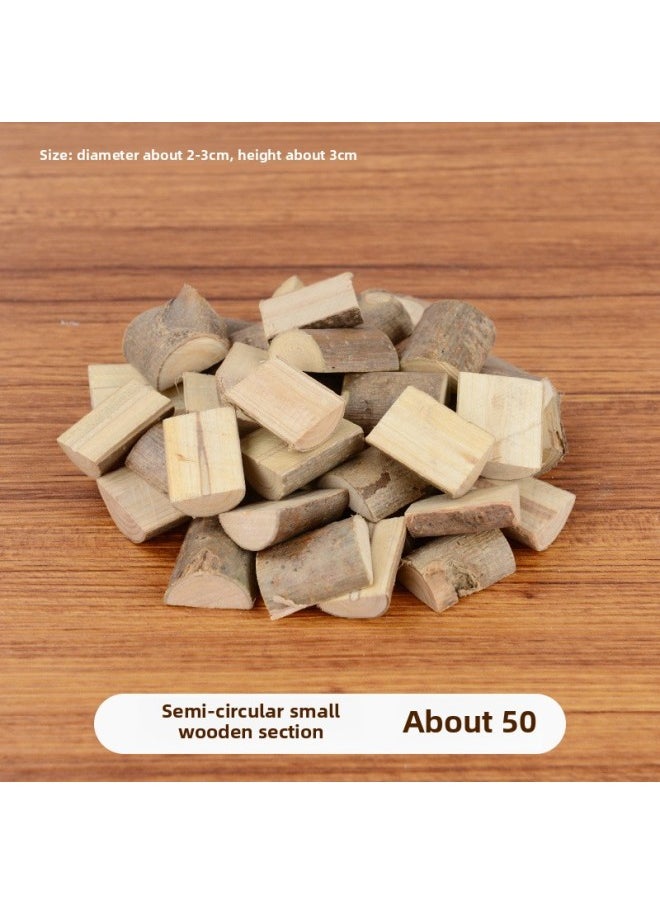 Generic - Branch Trunk Decoration Landscape Creative Diy Handmade Model Material Log Small Stick Round Wood Chip Solid Wood Photo Frame-Color:The Height Of The Small Semicircle Wood Section Is About 3cm - Image 1
