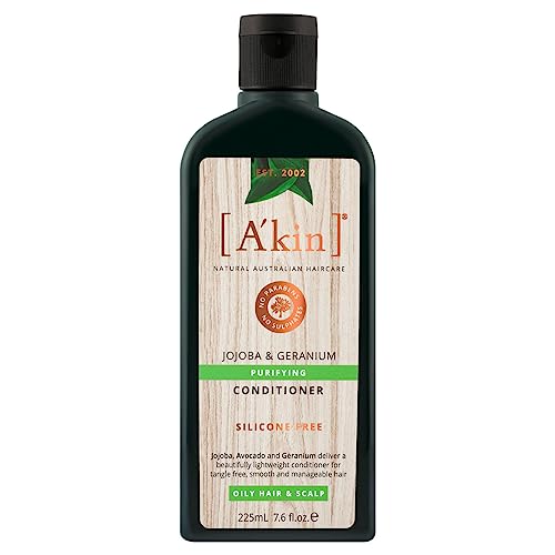 A'kin Jojoba & Geranium Purifying Conditioner, Free From Parabens, Sulfates and Silicones, 225 ml - Image 1
