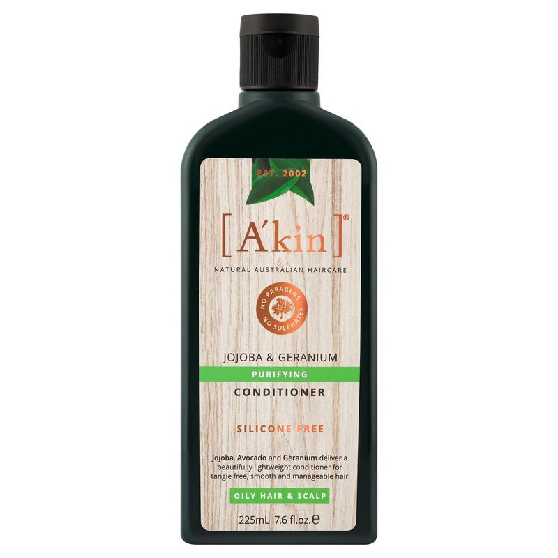 A'kin Jojoba & Geranium Purifying Conditioner, Free From Parabens, Sulfates and Silicones, 225 ml - Image 4