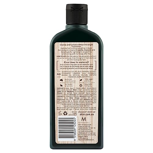 A'kin Jojoba & Geranium Purifying Conditioner, Free From Parabens, Sulfates and Silicones, 225 ml - Image 2