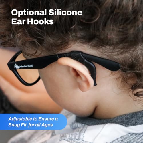 DefenderShield Blue Light Glasses For Kids – Kids Blue Light Glasses Girls and Boys With Amber Lenses (50% Blue Light Blocking) For Screens – Lightweight, Flexible & Shatterproof Black Fit Frames - Image 5