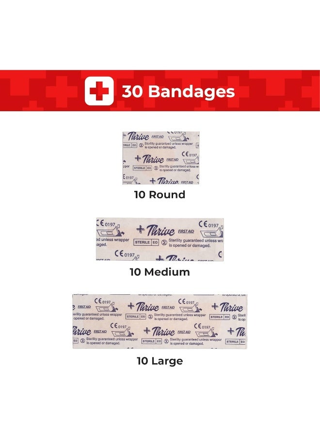 THRIVE First Aid Kit – 66 Pieces – Small and Light Soft Shell Case - Packed with Hospital Grade Medical Supplies for Emergency and Survival situations. Ideal for Car, Camping, Travel, Sports, Home - Image 3