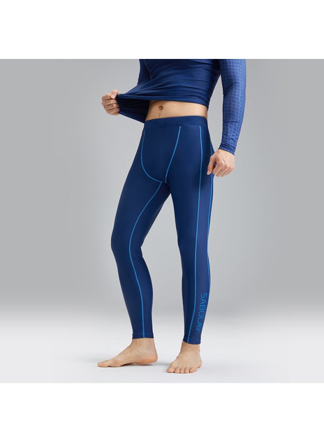 Loquat Men's Men's Split Swimsuit Set Slim-fit Anti-chlorine Swimsuit Quick-drying Breathable Men's Surfsuit-Color:NY23-9 Dark Blue Top- - Image 4