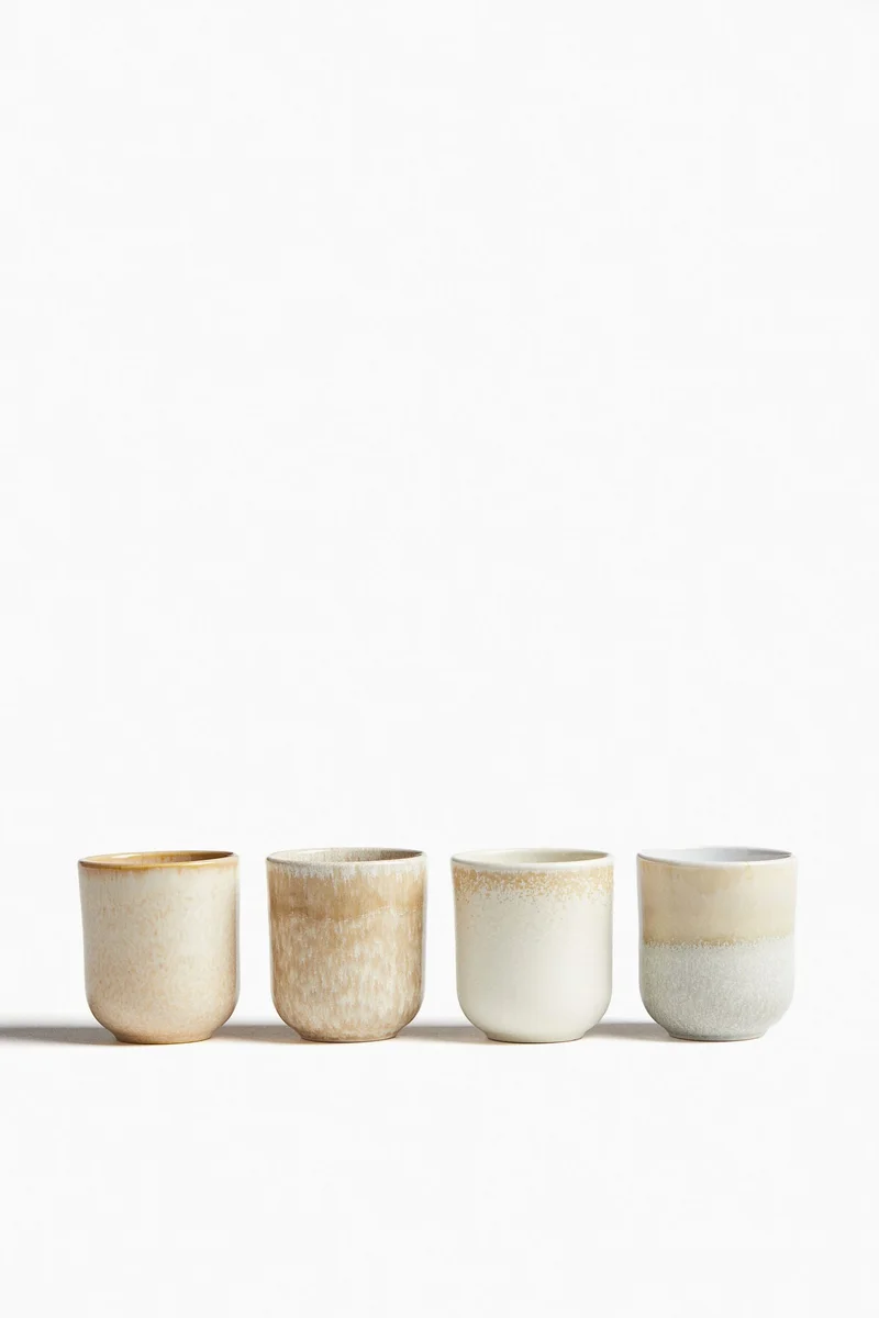H&M 4-pack stoneware mugs