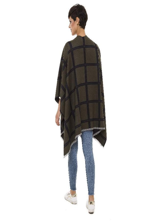 MELIFLUOS DESIGNED IN SPAIN MELIFLUOS DESIGNED IN SPAIN Women's Shawl Wrap Poncho Ruana Cape Cardigan Sweater Open Front for Fall Winter (PC07-7)  - Image 3