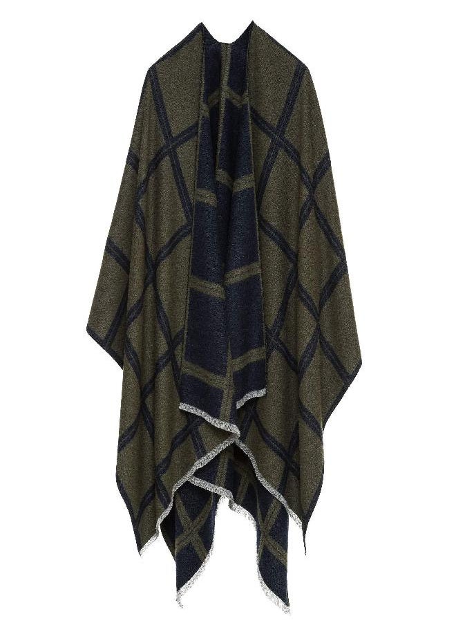 MELIFLUOS DESIGNED IN SPAIN MELIFLUOS DESIGNED IN SPAIN Women's Shawl Wrap Poncho Ruana Cape Cardigan Sweater Open Front for Fall Winter (PC07-7)  - Image 1