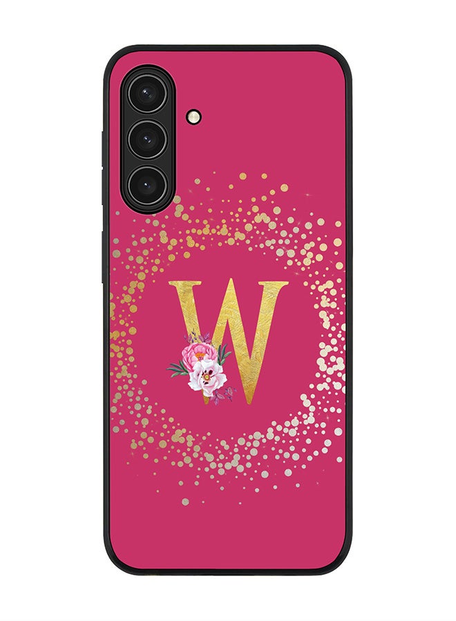 Stylizedd For Samsung Galaxy A17 / A17 4G Case,Slim fit Camera Protection, Shockproof Thin Phone cover  - Custom Monogram Floral - W ( Deep Pink )