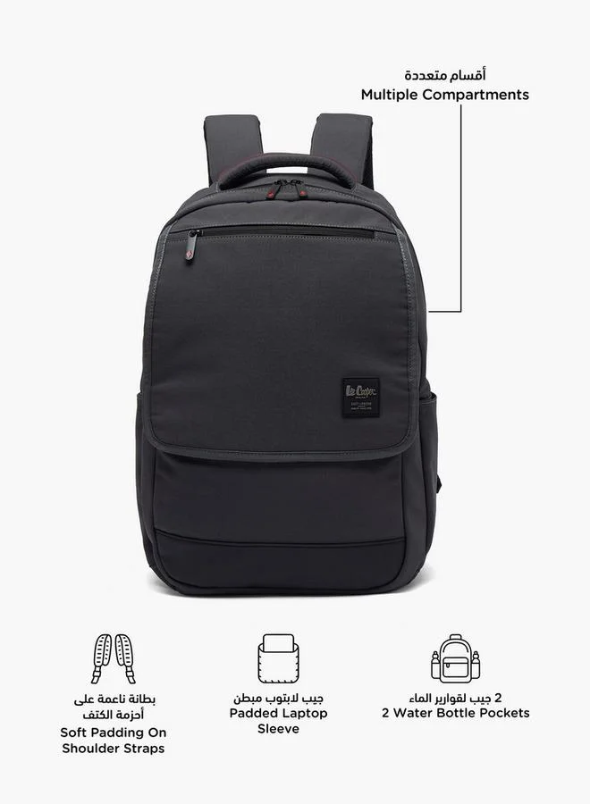 Lee Cooper Solid School Backpack For Kids 13+ Years With Padded Laptop Sleeve