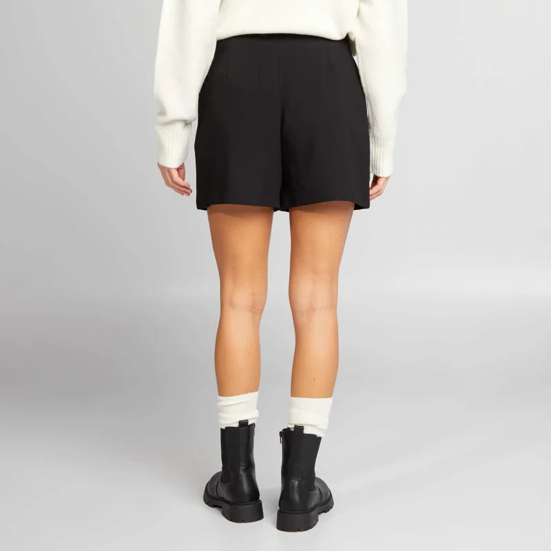 Kiabi High-Waisted Smart Shorts Black