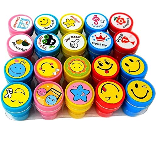 Oytra Self Inking Stamps for Kids Set of 20 Motivational Reward Teacher Stamp Good Job Excellent Icons Designs Birthday Return Gift for Boys Girls Students - Image 1
