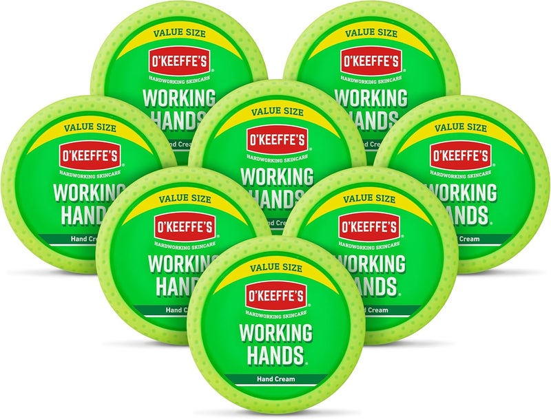 OKeeffes Working Hands Value Size Jar 193g 8 Pack Hand Cream for Extremely Dry Cracked Hands Instantly Boosts Moisture Levels Creates a Protective Layer Prevents Moisture Loss