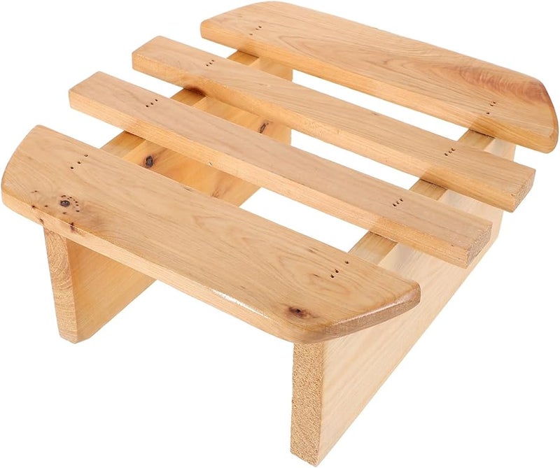 مسند قدم خشبي دائري 23 سم، قاعدة قدم مستقرة للاستحمام وإزالة شعر الساق والعناية بالأقدام - Image 2