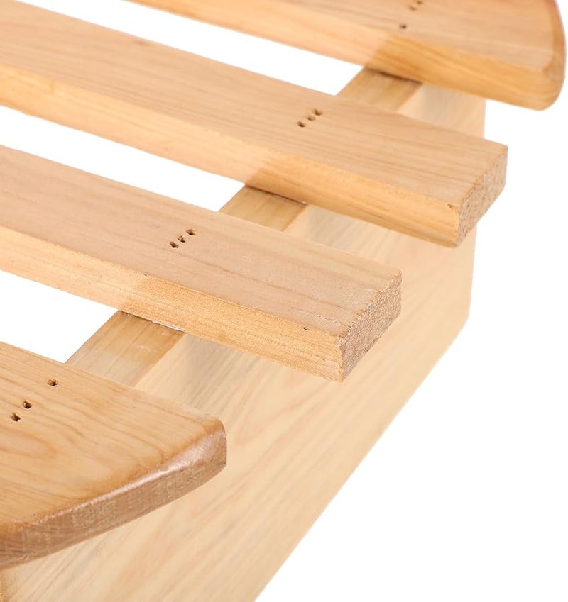 مسند قدم خشبي دائري 23 سم، قاعدة قدم مستقرة للاستحمام وإزالة شعر الساق والعناية بالأقدام - Image 5