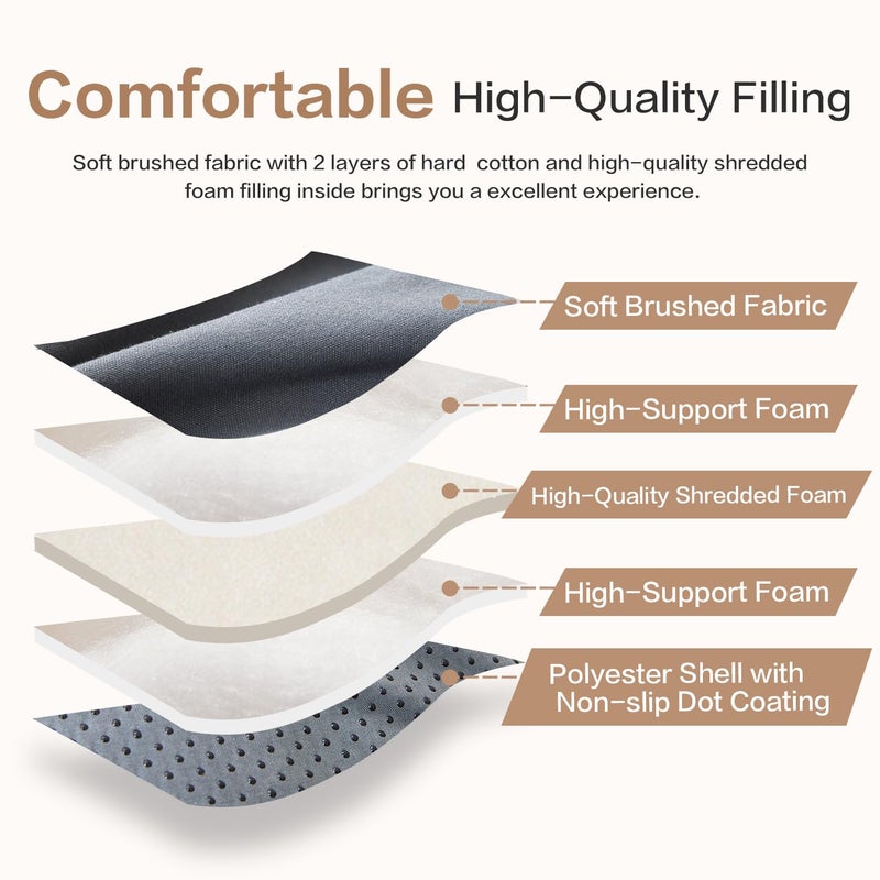 SAPHREAS Japanese Futon Mattress Floor Mattress Full, 3" Foldable Roll Up Bed Mattress Topper with Elastic Straps, Tatami Mat Sleeping Pad for Camping, Grey - Image 3