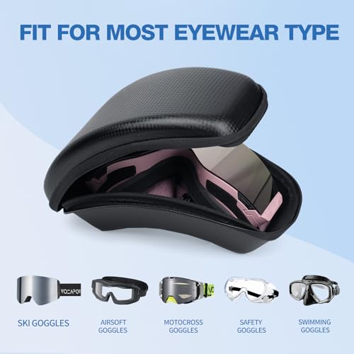 VOZAPOW Protective Goggles Case, Shockproof & Water Resistant Portable Ski Goggles Box, Big Large Hard Case Fits Most Goggles - Image 4