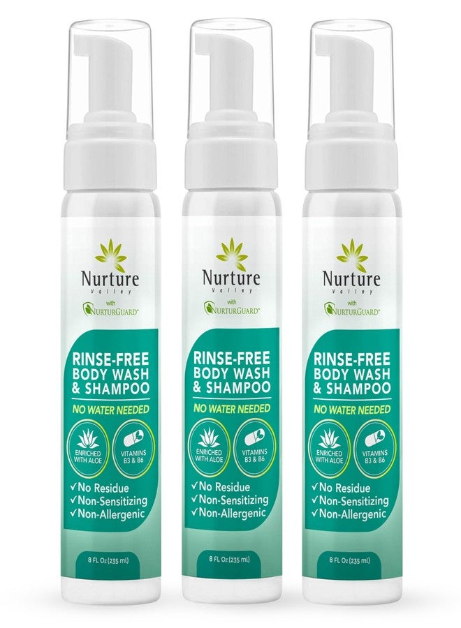 Nurture Valley Nurture Rinse Free Body Wash & Shampoo with Aloe | Hospital Grade Hair & Body Waterless Cleansing Foam for Women, Camping, Elderly & Hospital Patients | Shower Bath & Hand Soap for Sensitive Skin - Image 1