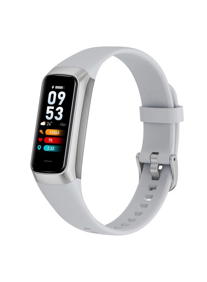 UMEGET Fitness Tracker,1.1 Inch Color AMOLED Screen Smart Watch,25 Sports Modes Heart Rate Sleep Tracker,7 Working Days,Magnet Charging,Thermistor Sensor Bracelet (Gray) - Image 2