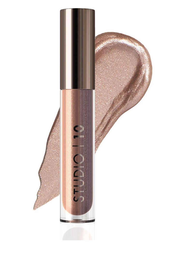Studio 10 Liquid Foil I Radiance Eyeshadow Shimmer Liquid Eyeshadow with Moisture Boosting and Long Wearing Formula Metallic Eyeshadow Liquid in Shade Mink - Image 1