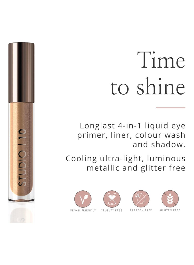 Studio 10 Liquid Foil I Radiance Eyeshadow Shimmer Liquid Eyeshadow with Moisture Boosting and Long Wearing Formula Metallic Eyeshadow Liquid in Shade Mink - Image 2