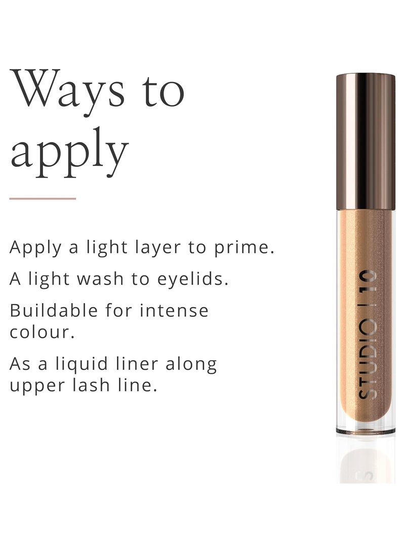 Studio 10 Liquid Foil I Radiance Eyeshadow Shimmer Liquid Eyeshadow with Moisture Boosting and Long Wearing Formula Metallic Eyeshadow Liquid in Shade Mink - Image 5
