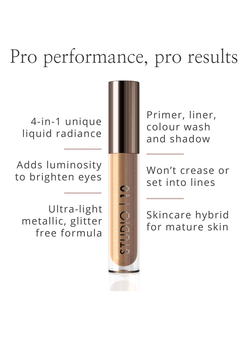 Studio 10 Liquid Foil I Radiance Eyeshadow Shimmer Liquid Eyeshadow with Moisture Boosting and Long Wearing Formula Metallic Eyeshadow Liquid in Shade Mink - Image 3