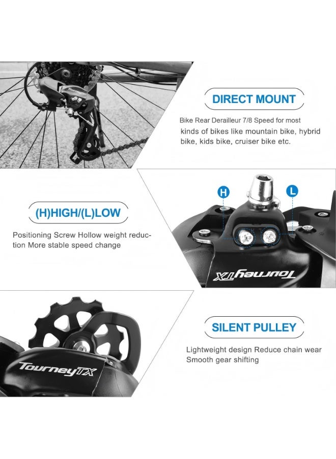 SHIMANO Tourney TX RD-TX800 Schal 7/8-fach schwarz 2016 Mountainbike，Aluminum Alloy Body for MTB Touring Folding Hybrid Cruiser Bikes - Image 4