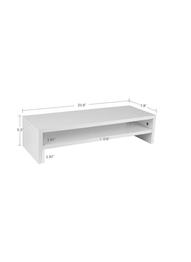 DIRECT 2 U - Monitor Stand Riser 2 Tiers Screen Stand for Laptop ComputerTV PC Printer Multifunctional Desktop Organizer - Image 1